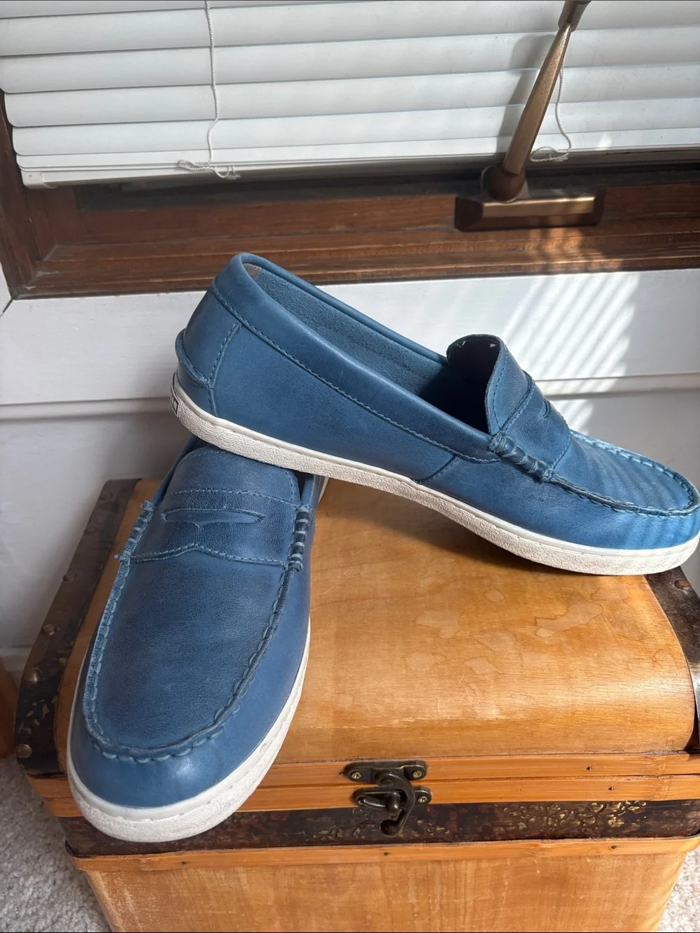 Cole Haan Blue Casual Slip-On Penny Loafers